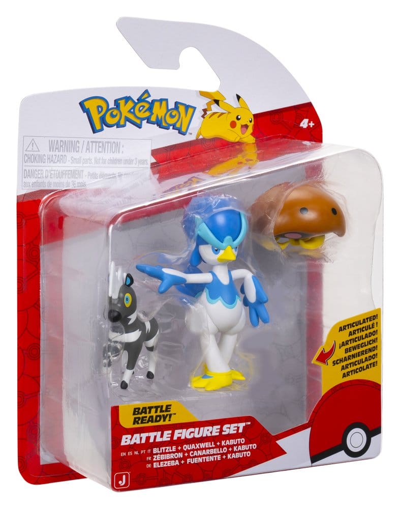 🧪 LAB | SU ORDINAZIONE Pokémon Battle Figure 3-Pack Blitzle, Kabuto & Quaxwell