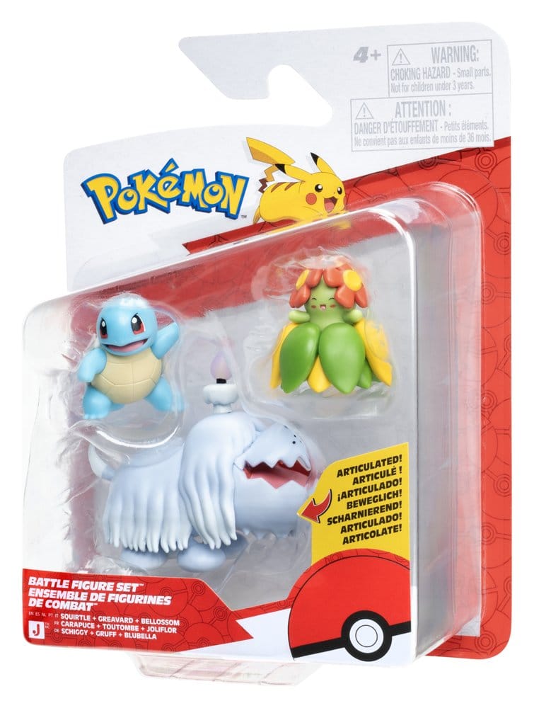 🧪 LAB | SU ORDINAZIONE Pokémon Battle Figure 3-Pack Squirtle, Greavard & Bellossom