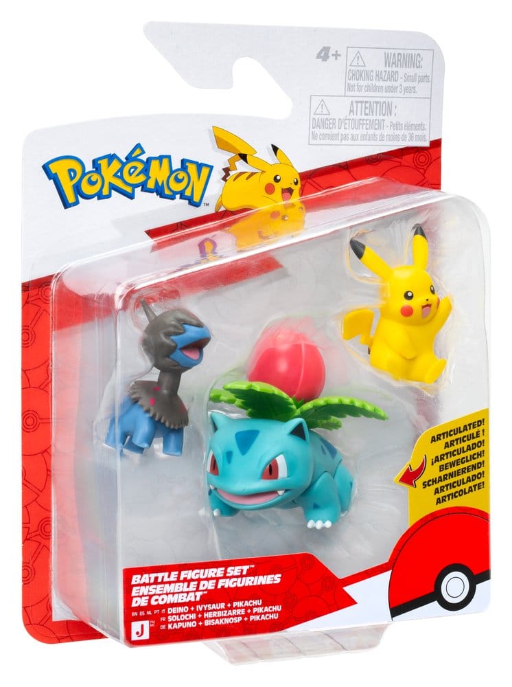 PREORDINE+ 11/2026 Pokémon Battle Figure Set Action Figures Pikachu, Deino & Ivysaur (3-Pack)