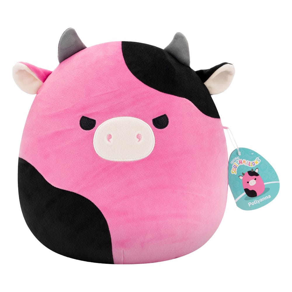 MADE TO ORDER Squishmallows Plush Figure Pollyanna the Black and Pink Cow 30 cm