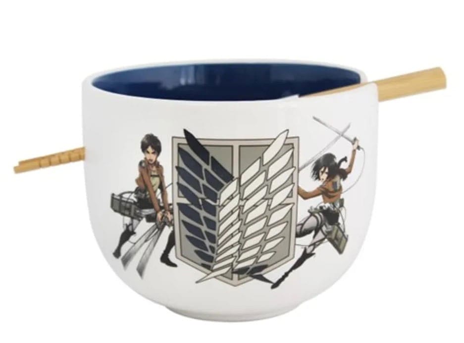 AUF BESTELLUNG GEFERTIGT: Attack on Titan Ramen-Schüssel mit Essstäbchen, Aufklärungstrupp, 414 ml