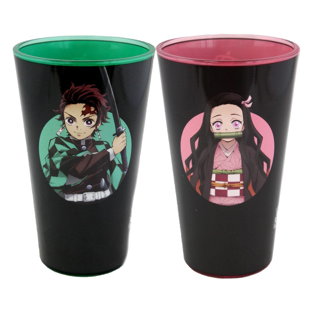 Auf Bestellung gefertigte Demon Slayer Trinkgläser 2er-Pack Tanjiro &amp; Nezuko 473 ml
