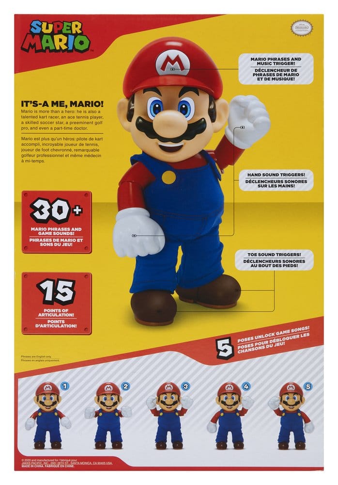 🧪 LAB | SU ORDINAZIONE Super Mario Talking Action Figure It's-A Me! Mario 36 cm