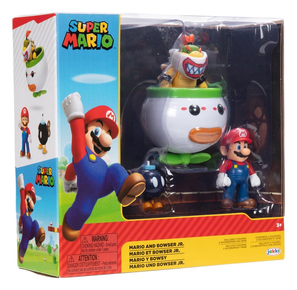 🧪 LAB | SU ORDINAZIONE World of Nintendo Mini Figure 2-Pack Mario and Bowser Jr. Clown Car 6 cm