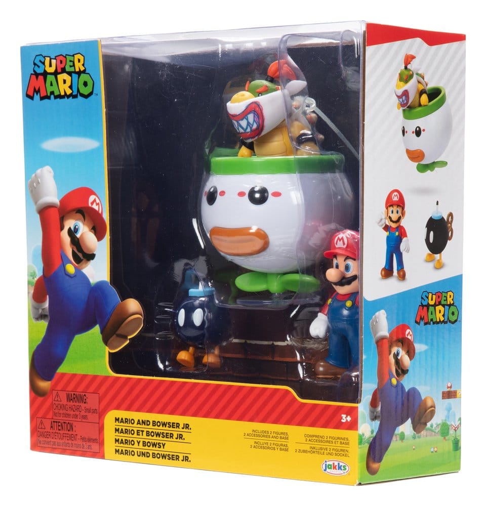 🧪 LAB | SU ORDINAZIONE World of Nintendo Mini Figure 2-Pack Mario and Bowser Jr. Clown Car 6 cm