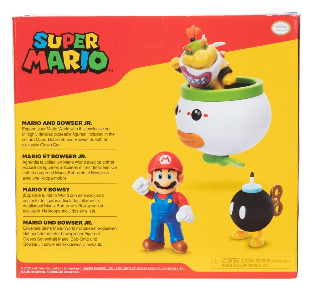 🧪 LAB | SU ORDINAZIONE World of Nintendo Mini Figure 2-Pack Mario and Bowser Jr. Clown Car 6 cm