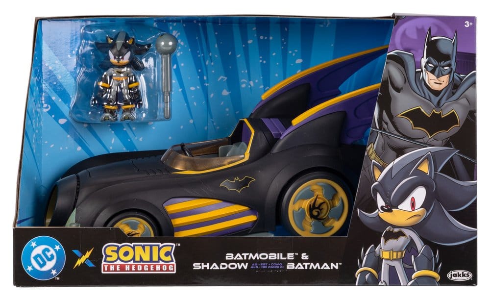 🧪 LAB | SU ORDINAZIONE DC x Sonic - The Hedgehog Action Figure with Vehicle Shadow Batman & Batmobile 6 cm 