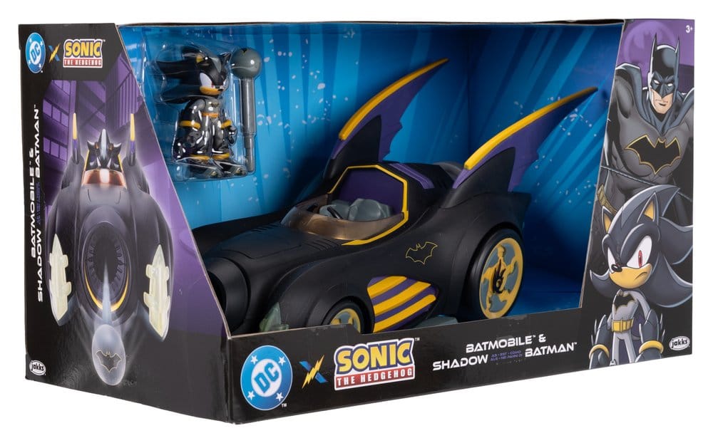 🧪 LAB | SU ORDINAZIONE DC x Sonic - The Hedgehog Action Figure with Vehicle Shadow Batman & Batmobile 6 cm 