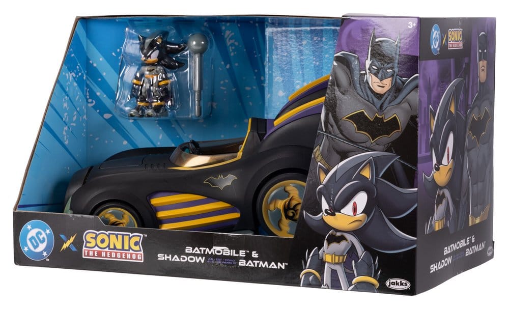 🧪 LAB | SU ORDINAZIONE DC x Sonic - The Hedgehog Action Figure with Vehicle Shadow Batman & Batmobile 6 cm 
