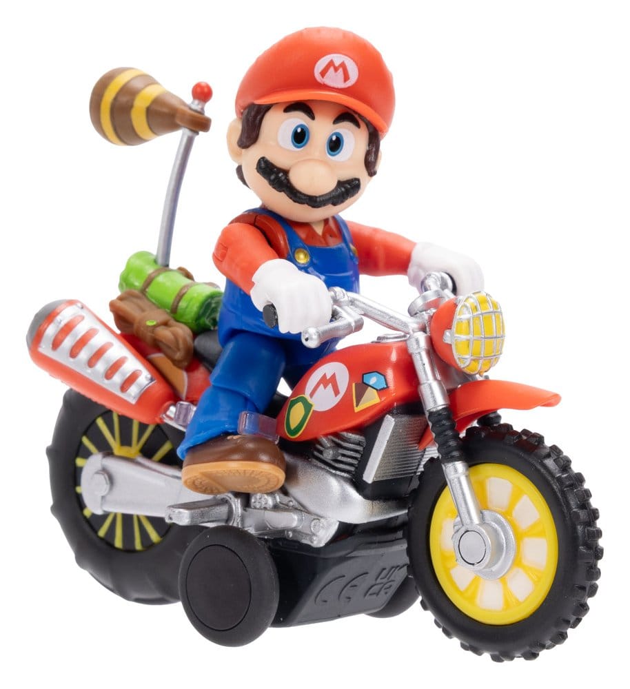 🧪 LAB | SU ORDINAZIONE The Super Mario Galaxy Movie Action Figure with Pull Back Motorcycle Mario 6 cm
