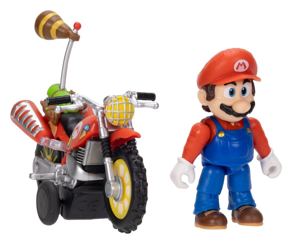 🧪 LAB | SU ORDINAZIONE The Super Mario Galaxy Movie Action Figure with Pull Back Motorcycle Mario 6 cm
