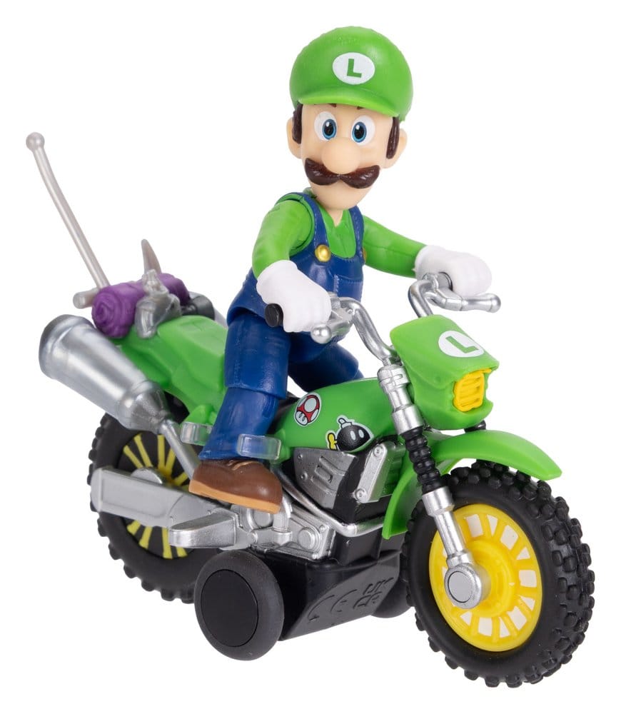 🧪 LAB | SU ORDINAZIONE The Super Mario Galaxy Movie Action Figure with Pull Back Motorcycle Luigi 6 cm