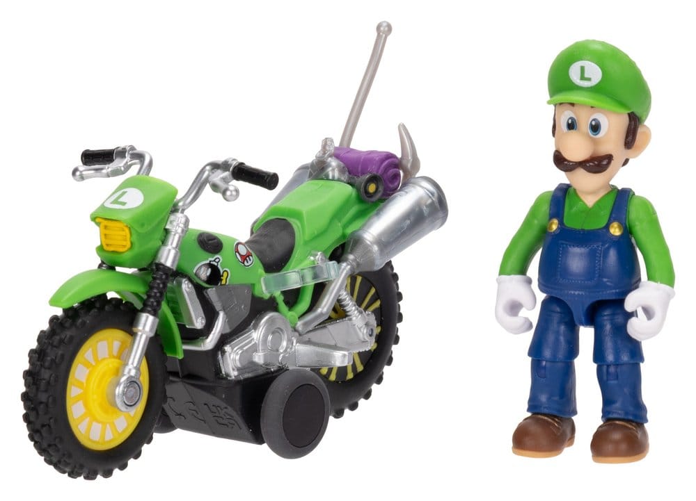 🧪 LAB | SU ORDINAZIONE The Super Mario Galaxy Movie Action Figure with Pull Back Motorcycle Luigi 6 cm