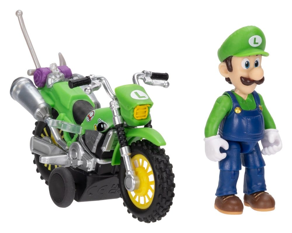 🧪 LAB | SU ORDINAZIONE The Super Mario Galaxy Movie Action Figure with Pull Back Motorcycle Luigi 6 cm