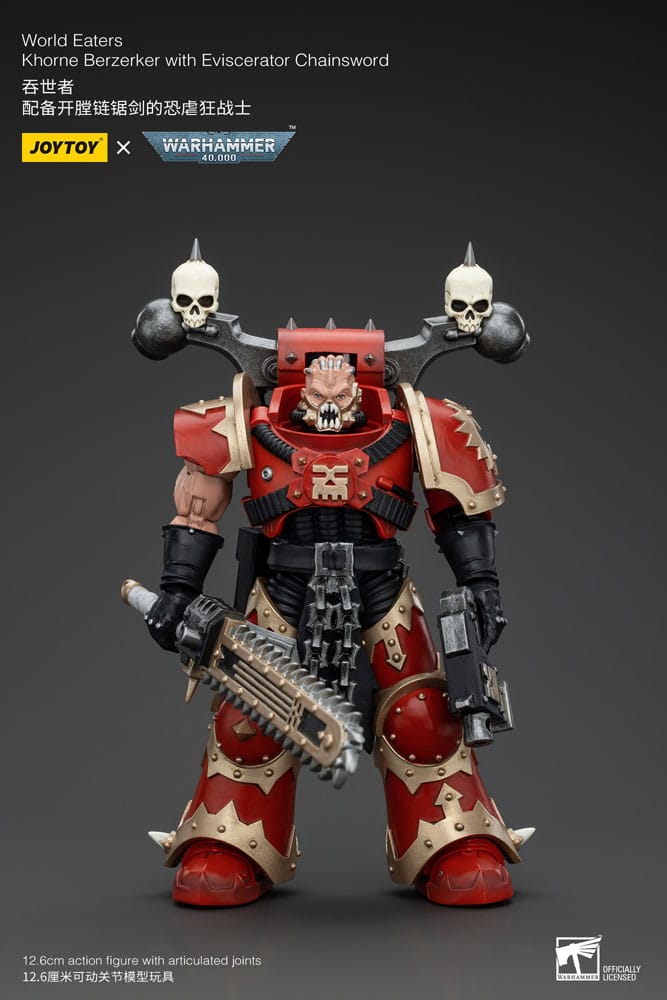 SU ORDINAZIONE Warhammer 40k Action Figure 1/18 World Eaters Khorne Berzerker with Eviscerator Chainsword 13 cm *PREZZO SPECIALE*