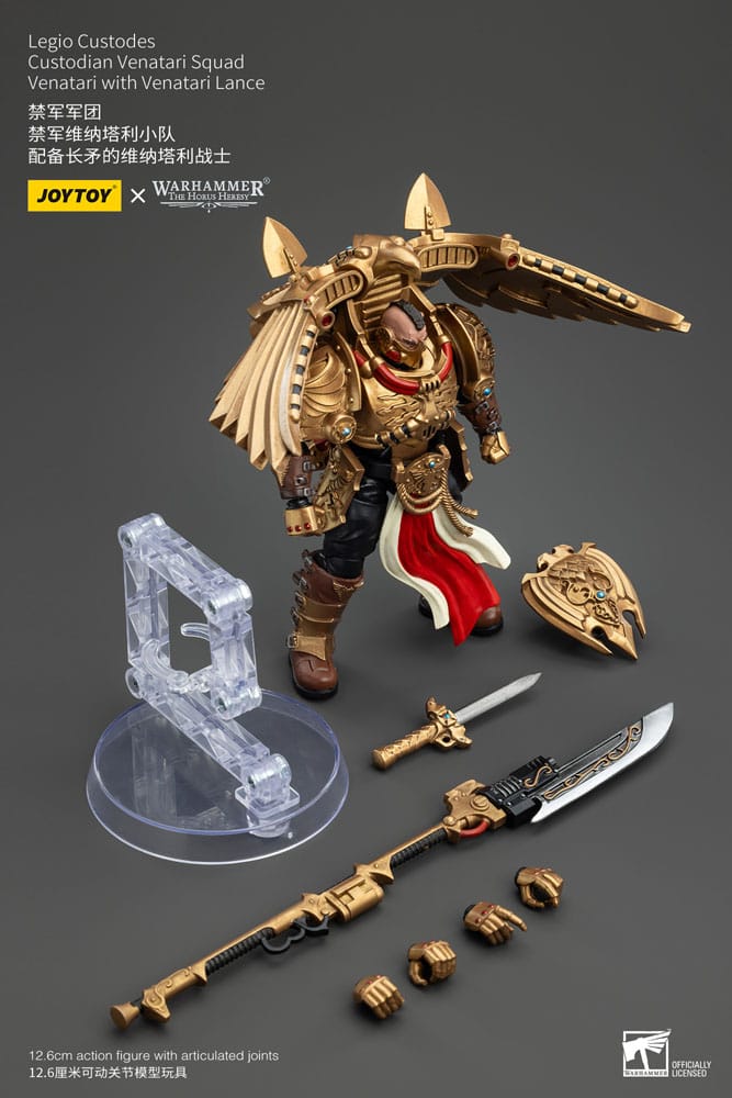 🧪 LAB | SU ORDINAZIONE Warhammer The Horus Heresy Action Figure 1/18 Legio Custodes Custodian Venatari Squad Venatari with Venatari Lance 13 cm        