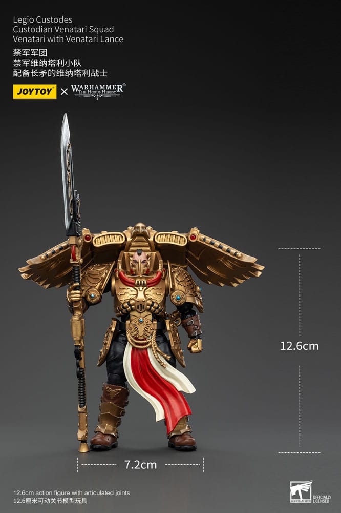 🧪 LAB | SU ORDINAZIONE Warhammer The Horus Heresy Action Figure 1/18 Legio Custodes Custodian Venatari Squad Venatari with Venatari Lance 13 cm        