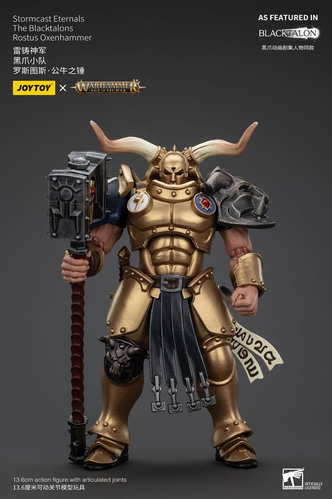 SU ORDINAZIONE Warhammer Age of Sigmar Actionfigur Stormcast Eternals The Blacktalons Rostus Oxen hammer 20 cm