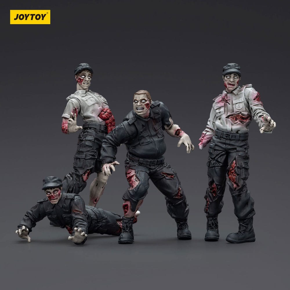 🧪 LAB | SU ORDINAZIONE Zombie Dark Source Action Figures 4-Pack Security Guards 8 cm