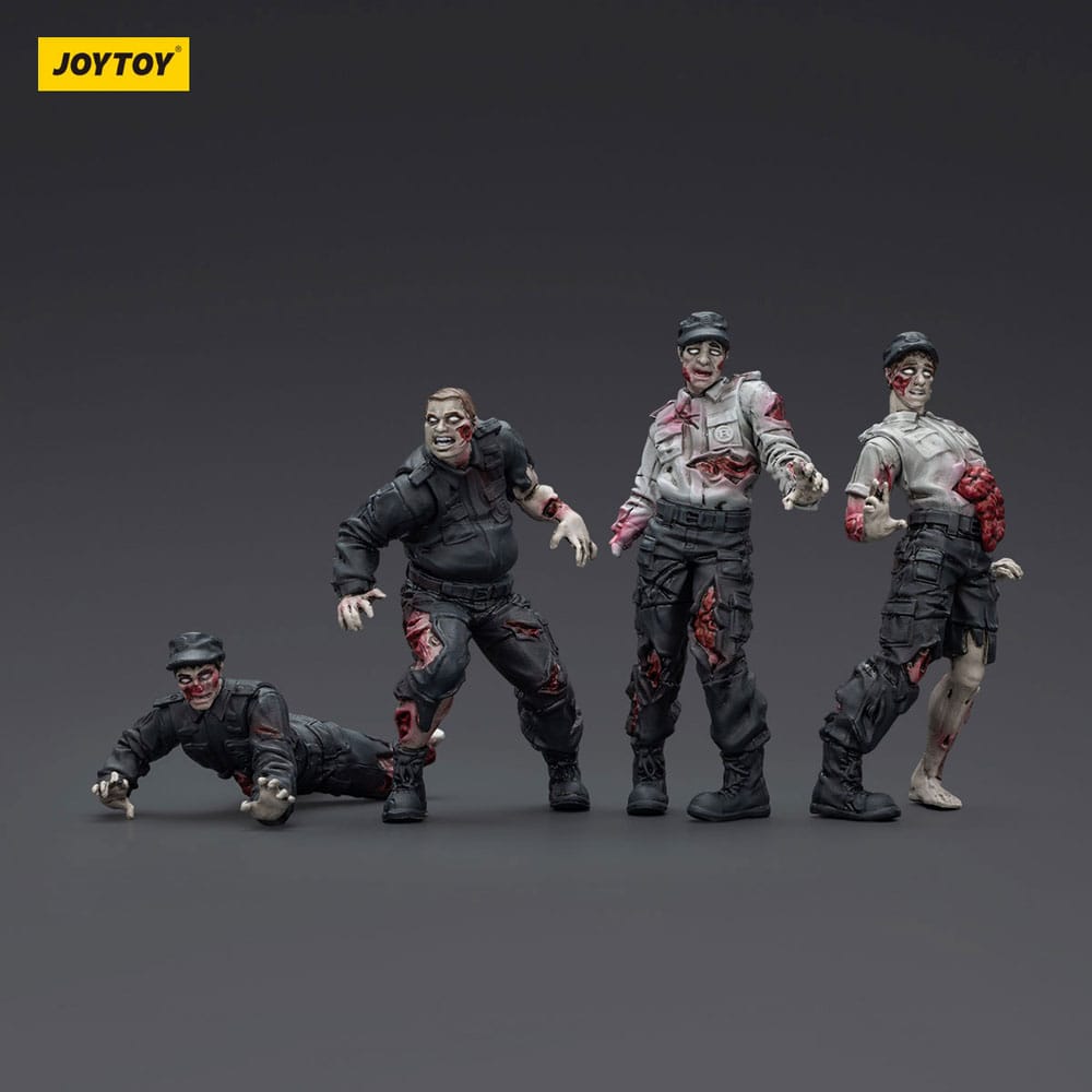 🧪 LAB | SU ORDINAZIONE Zombie Dark Source Action Figures 4-Pack Security Guards 8 cm