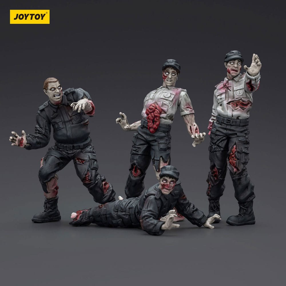 🧪 LAB | SU ORDINAZIONE Zombie Dark Source Action Figures 4-Pack Security Guards 8 cm
