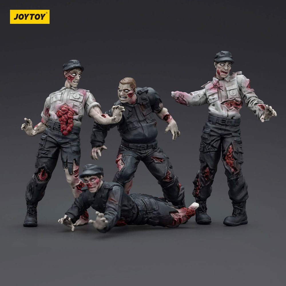 🧪 LAB | SU ORDINAZIONE Zombie Dark Source Action Figures 4-Pack Security Guards 8 cm