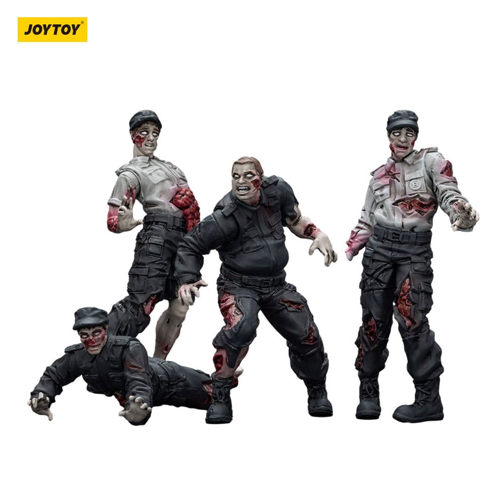 🧪 LAB | SU ORDINAZIONE Zombie Dark Source Action Figures 4-Pack Security Guards 8 cm