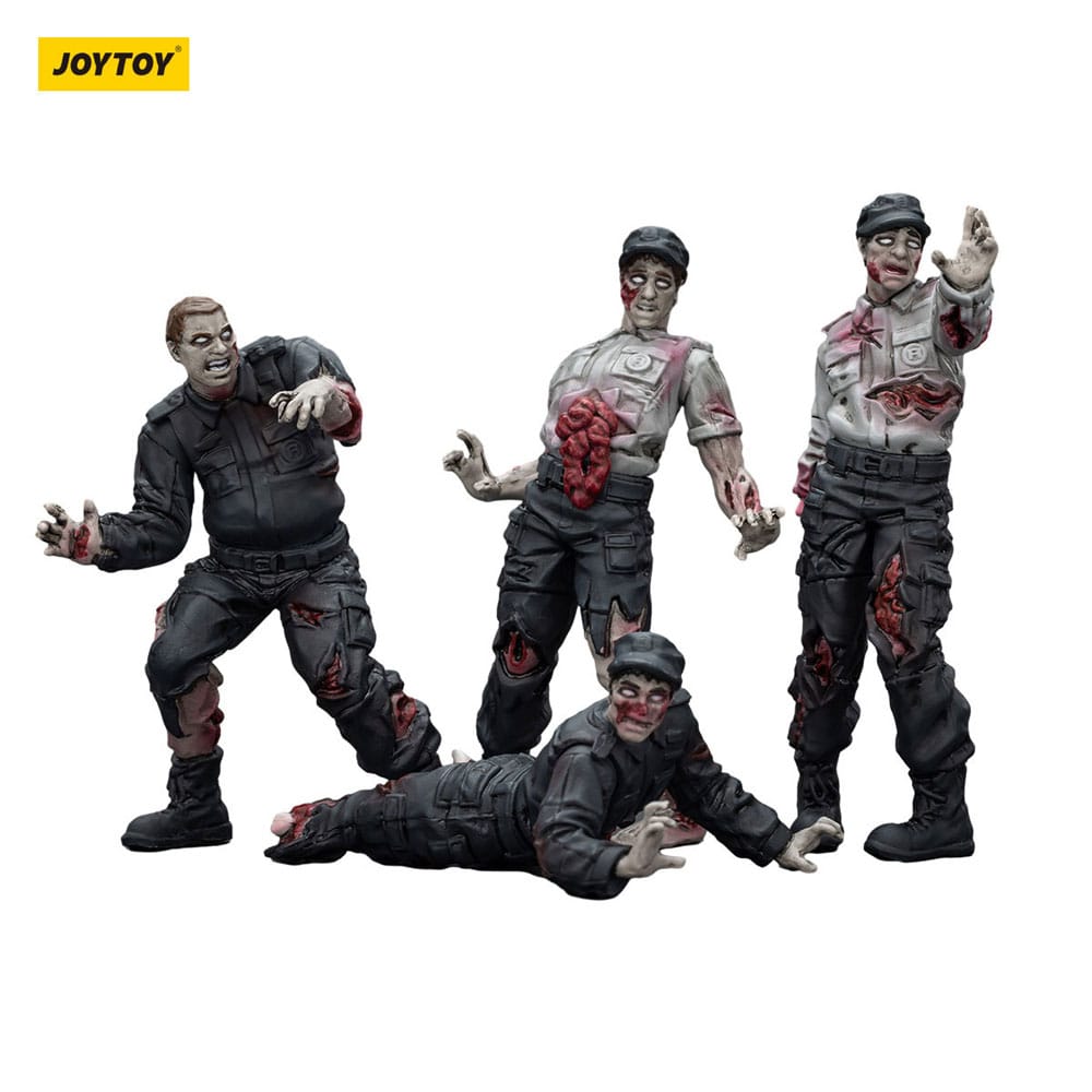 🧪 LAB | SU ORDINAZIONE Zombie Dark Source Action Figures 4-Pack Security Guards 8 cm