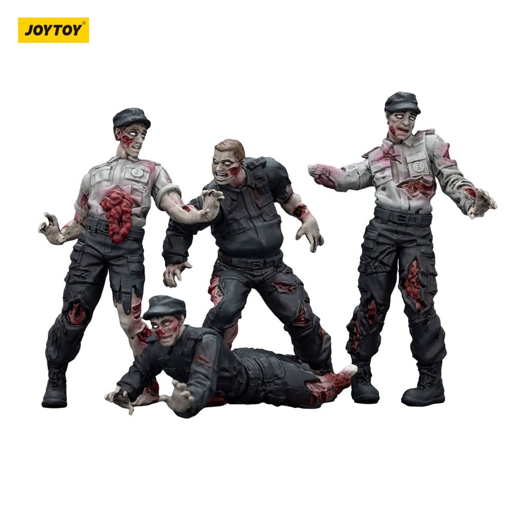 🧪 LAB | SU ORDINAZIONE Zombie Dark Source Action Figures 4-Pack Security Guards 8 cm