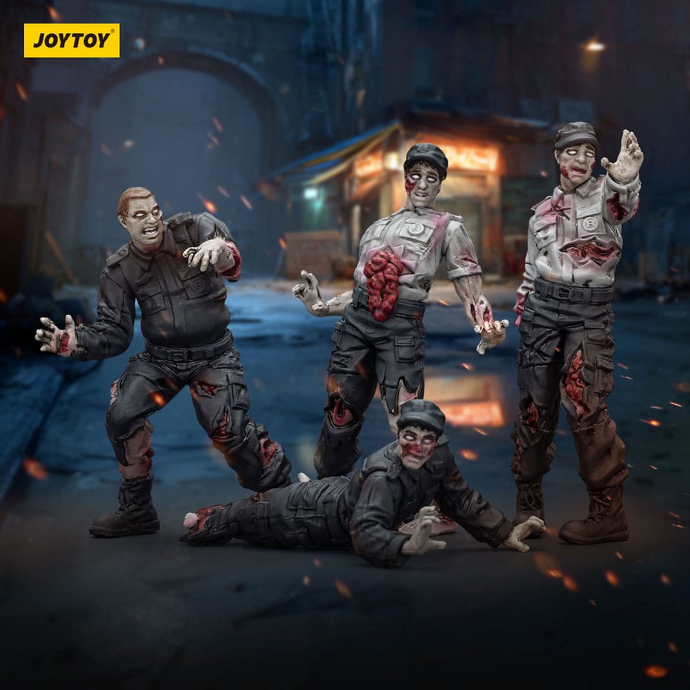🧪 LAB | SU ORDINAZIONE Zombie Dark Source Action Figures 4-Pack Security Guards 8 cm