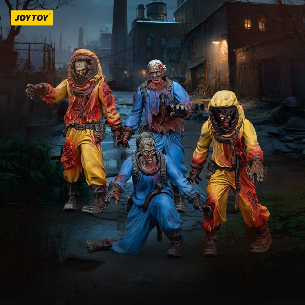 🧪 LAB | SU ORDINAZIONE Zombie Dark Source Action Figures 4-Pack Biochemical Lab Team 8 cm