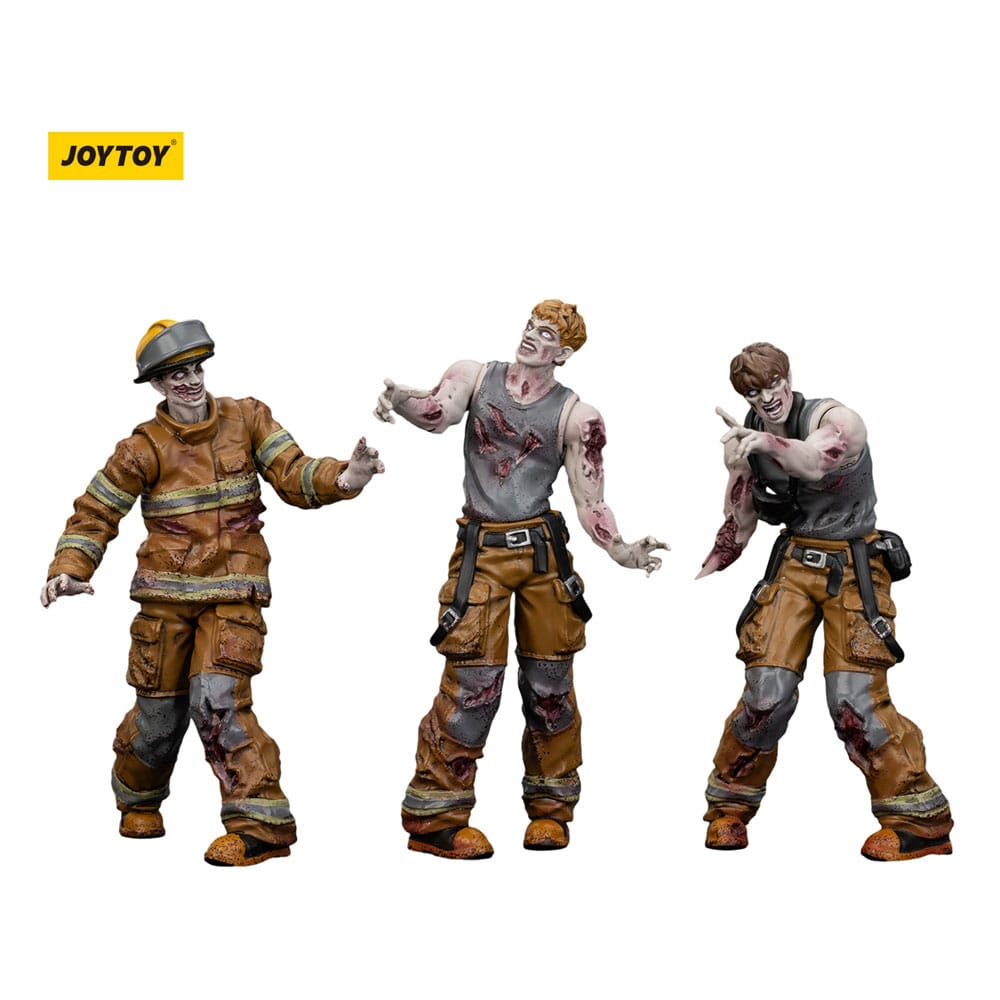 🧪 LAB | SU ORDINAZIONE Zombie Dark Source Action Figures 3-Pack Firefighters 8 cm