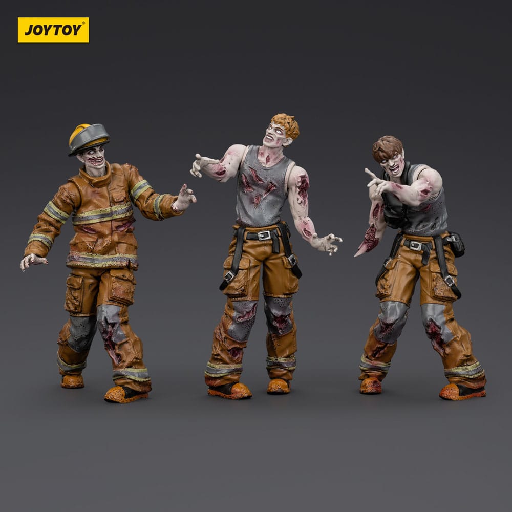 🧪 LAB | SU ORDINAZIONE Zombie Dark Source Action Figures 3-Pack Firefighters 8 cm