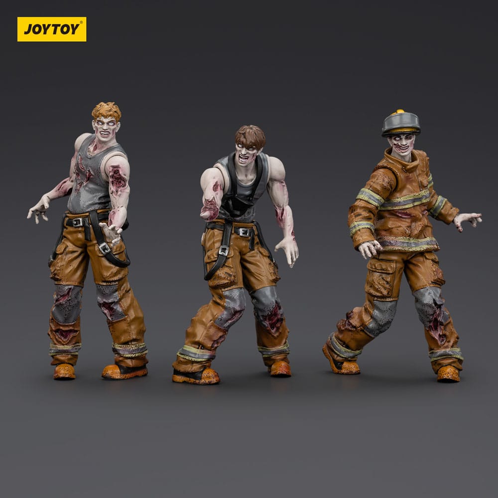 🧪 LAB | SU ORDINAZIONE Zombie Dark Source Action Figures 3-Pack Firefighters 8 cm