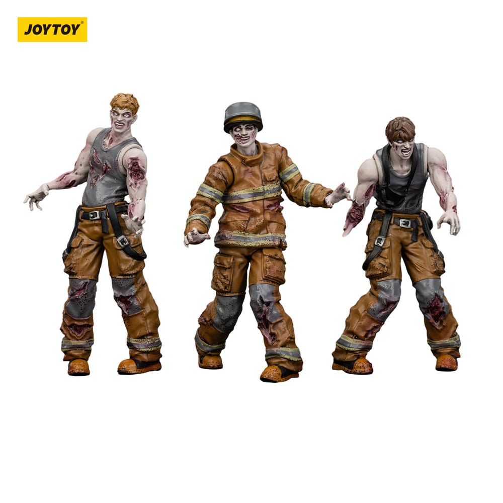 🧪 LAB | SU ORDINAZIONE Zombie Dark Source Action Figures 3-Pack Firefighters 8 cm