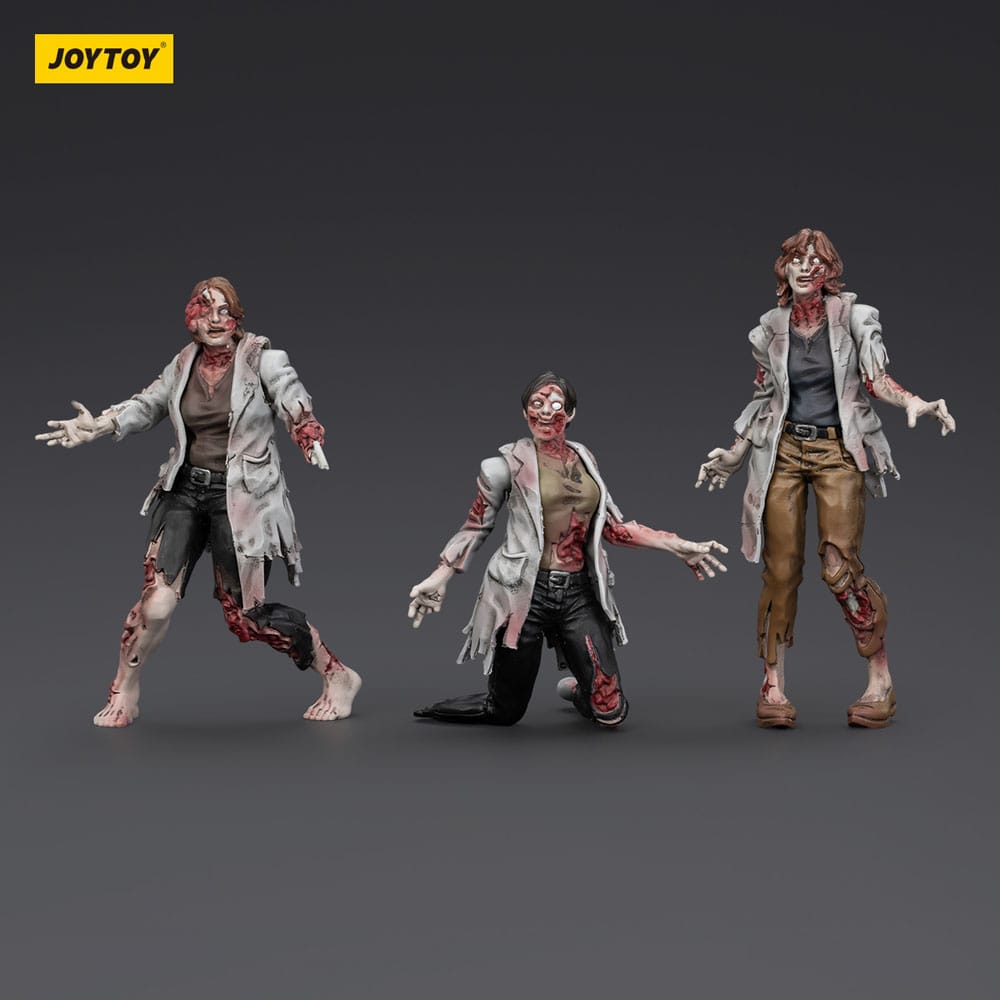 🧪 LAB | SU ORDINAZIONE Zombie Dark Source Action Figures 3-Pack Scientists (Female) 8 cm