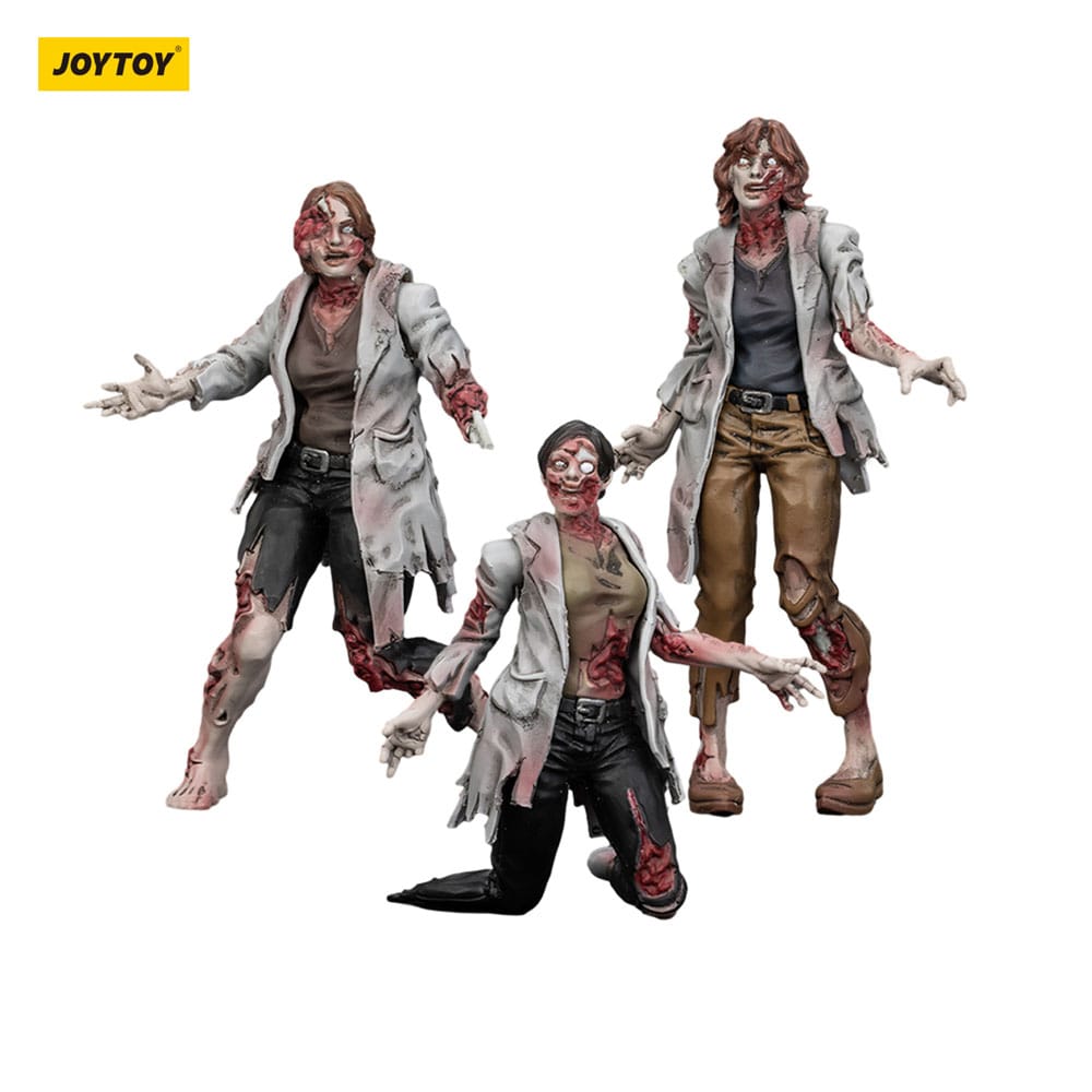 🧪 LAB | SU ORDINAZIONE Zombie Dark Source Action Figures 3-Pack Scientists (Female) 8 cm