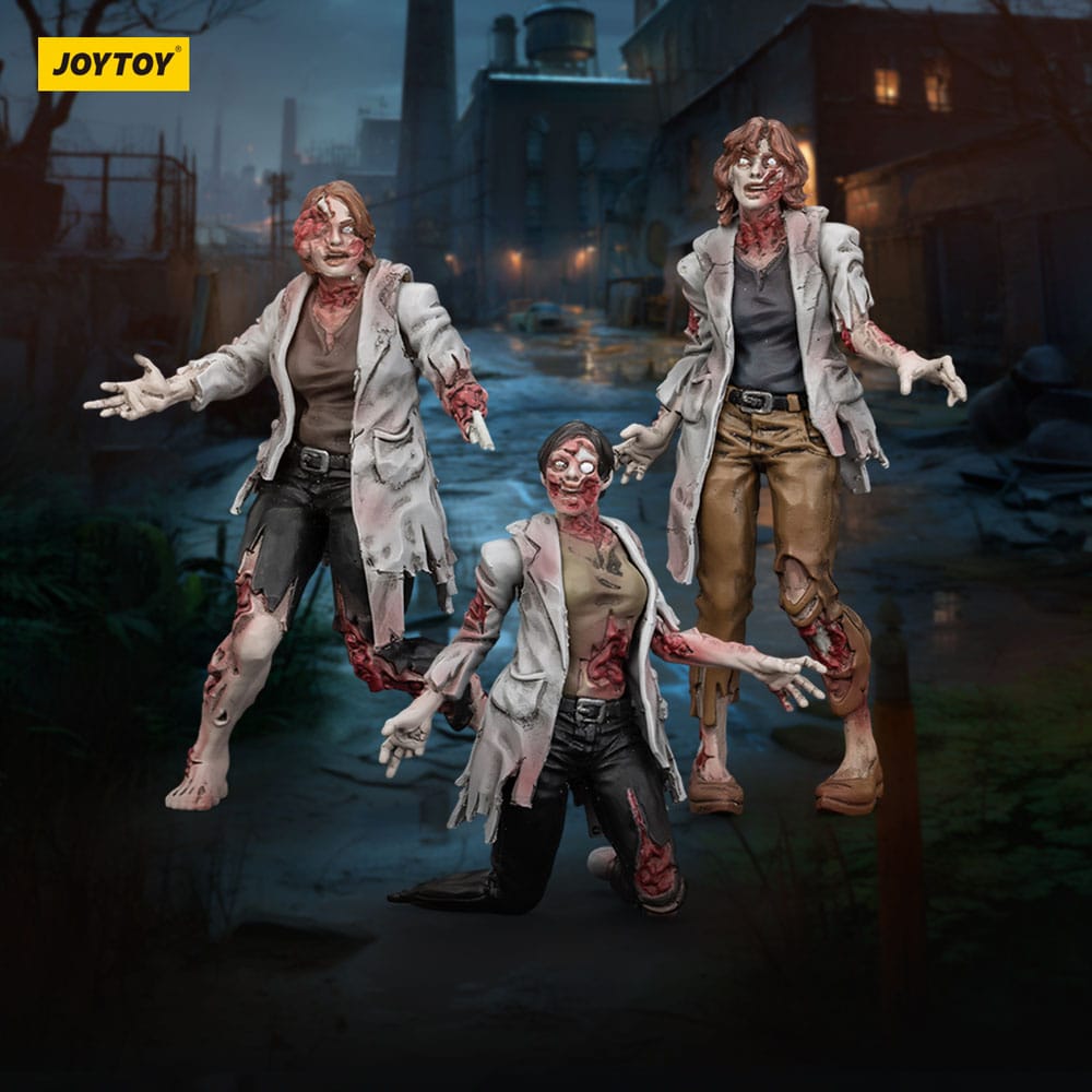 🧪 LAB | SU ORDINAZIONE Zombie Dark Source Action Figures 3-Pack Scientists (Female) 8 cm