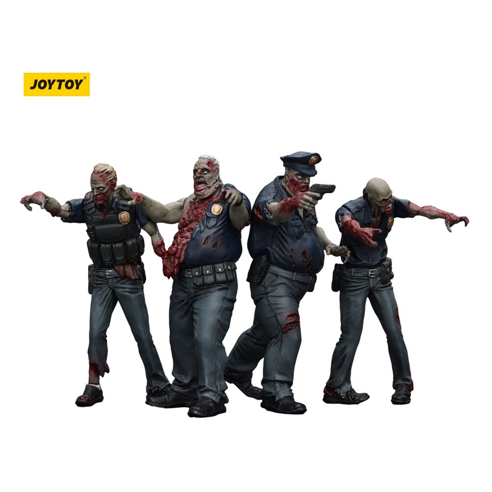 🧪 LAB | SU ORDINAZIONE Zombie Dark Source Action Figures 4-Pack Police (Male) 8 cm