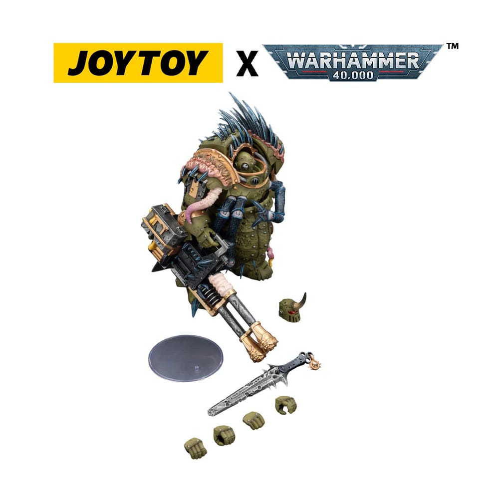 🧪 LAB | SU ORDINAZIONE Warhammer 40,000 Action Figure Death Guard Blightlord Terminator 1 with Reaper Autocannon and Bubotic Blades 14 cm