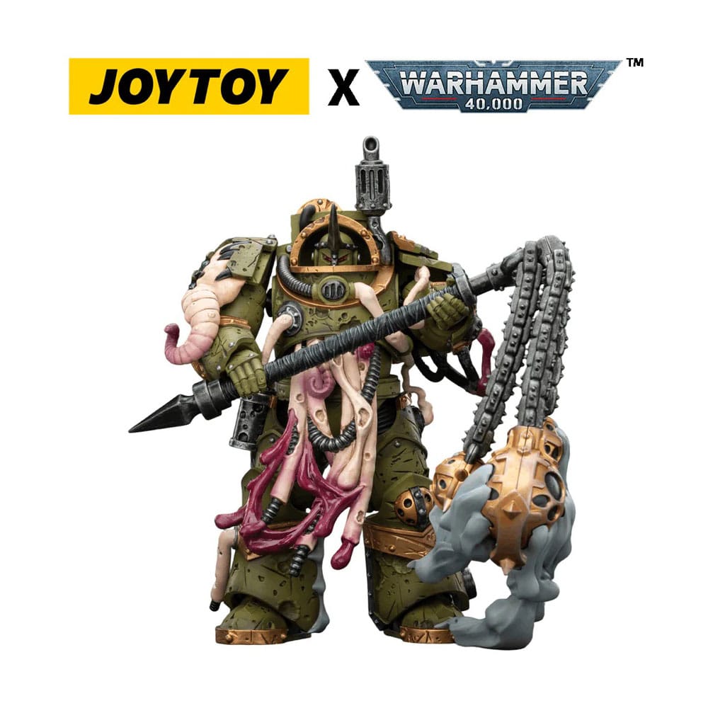 🧪 LAB | SU ORDINAZIONE Warhammer 40,000 Action Figure Death Guard Blightlord Terminator 2 with Flail of Corruption 14 cm