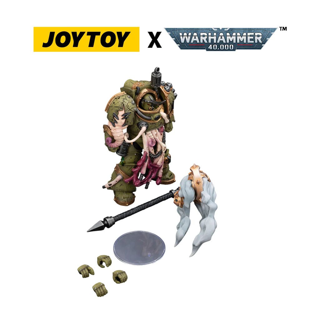 🧪 LAB | SU ORDINAZIONE Warhammer 40,000 Action Figure Death Guard Blightlord Terminator 2 with Flail of Corruption 14 cm
