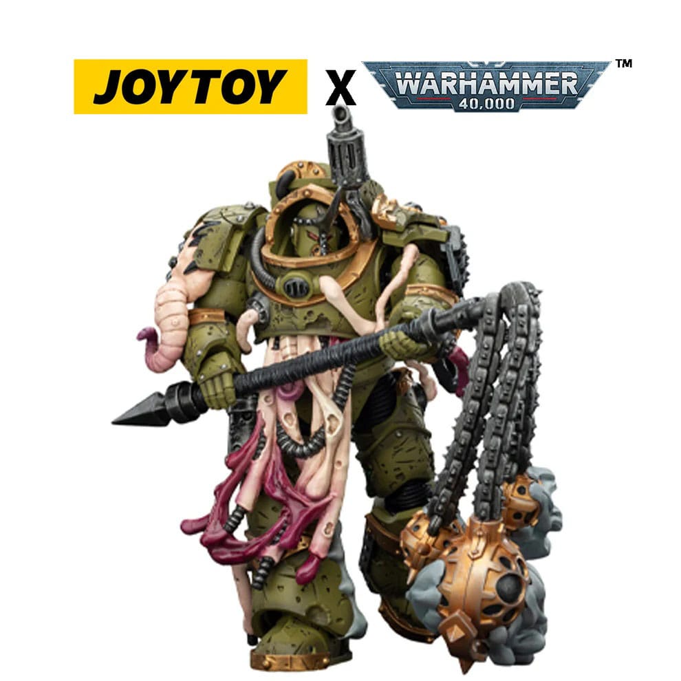 🧪 LAB | SU ORDINAZIONE Warhammer 40,000 Action Figure Death Guard Blightlord Terminator 2 with Flail of Corruption 14 cm