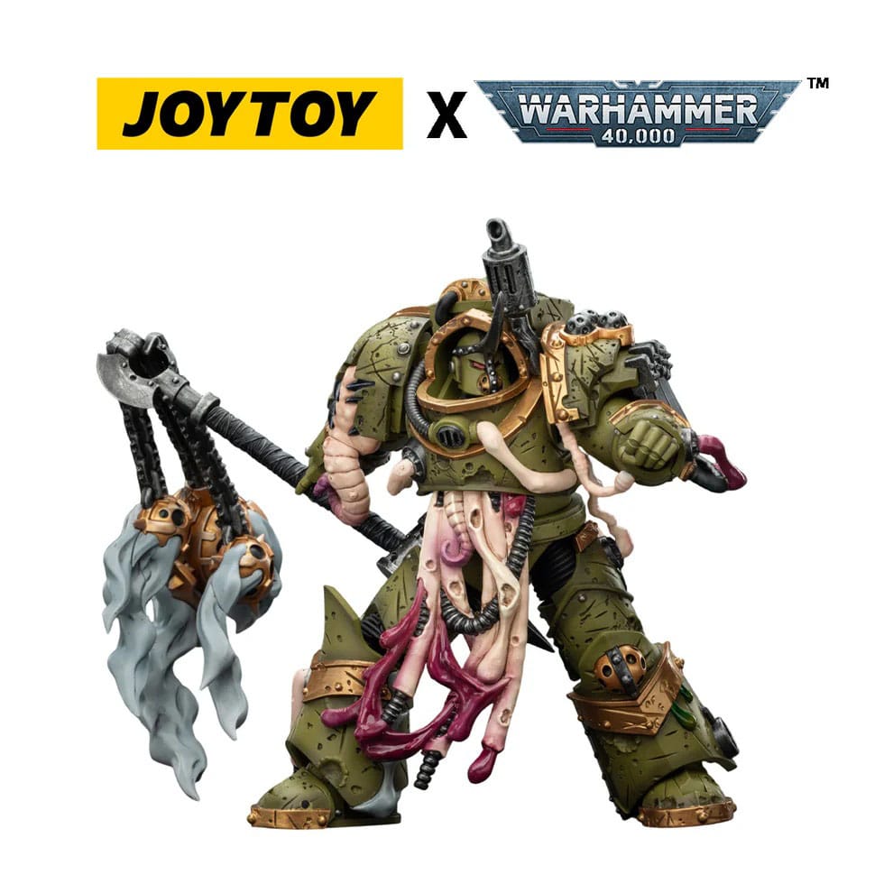 🧪 LAB | SU ORDINAZIONE Warhammer 40,000 Action Figure Death Guard Blightlord Terminator 2 with Flail of Corruption 14 cm