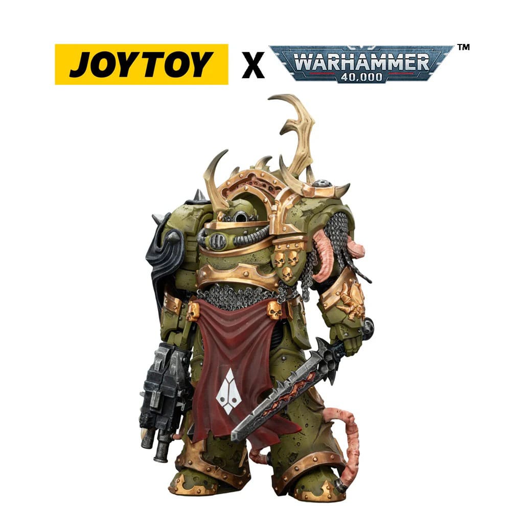 🧪 LAB | SU ORDINAZIONE Warhammer 40,000 Action Figure Death Guard Blightlord Terminator 3 with Combi-bolter and Bubotic Blade 14 cm