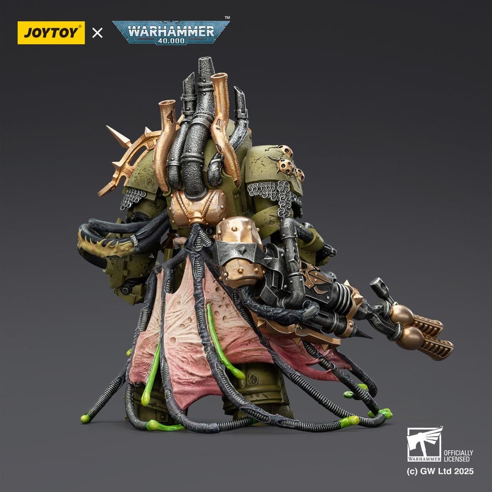 🧪 LAB | SU ORDINAZIONE Warhammer 40,000 Action Figure Death Guard Lord of Virulence with Power Fist and Twin Plague Spewer 14 cm