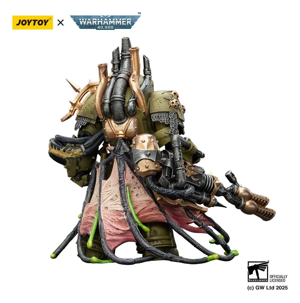 🧪 LAB | SU ORDINAZIONE Warhammer 40,000 Action Figure Death Guard Lord of Virulence with Power Fist and Twin Plague Spewer 14 cm