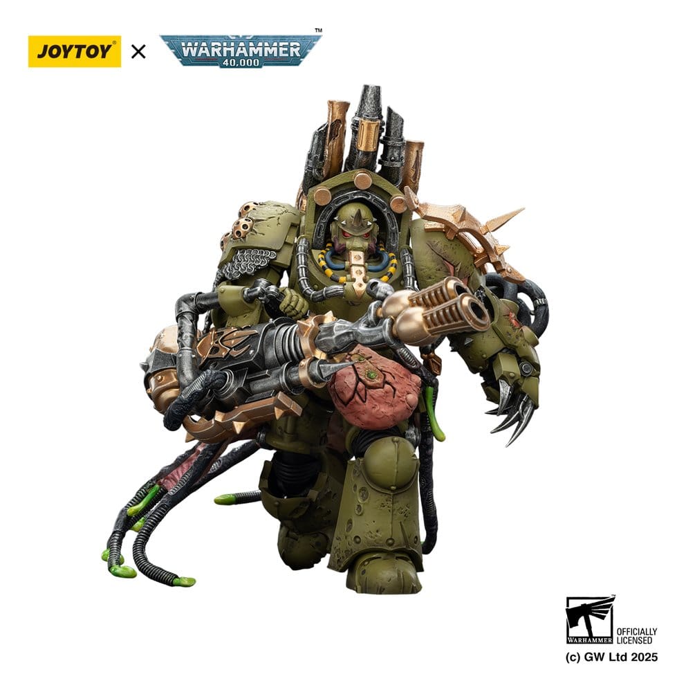 🧪 LAB | SU ORDINAZIONE Warhammer 40,000 Action Figure Death Guard Lord of Virulence with Power Fist and Twin Plague Spewer 14 cm