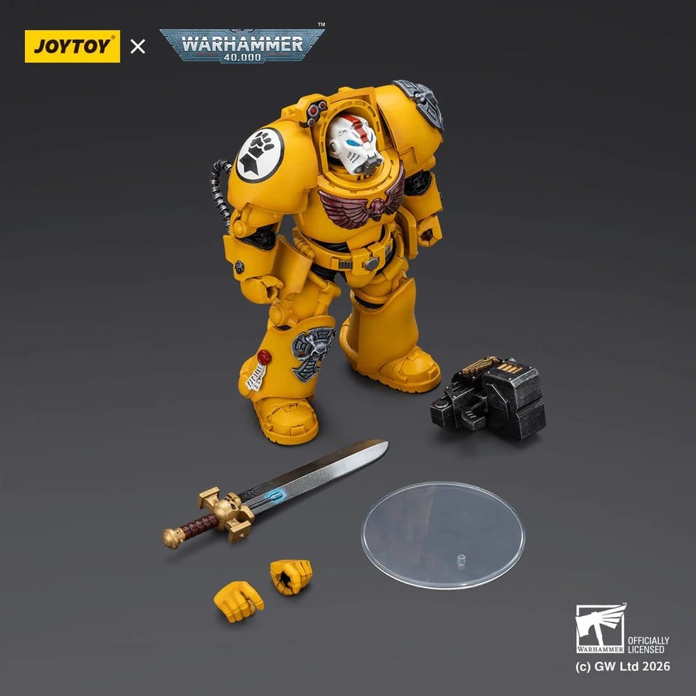 🧪 LAB | SU ORDINAZIONE Warhammer 40,000 Action Figure Imperial Fists Terminator 1 with Power Sword and Storm Bolter 14 cm