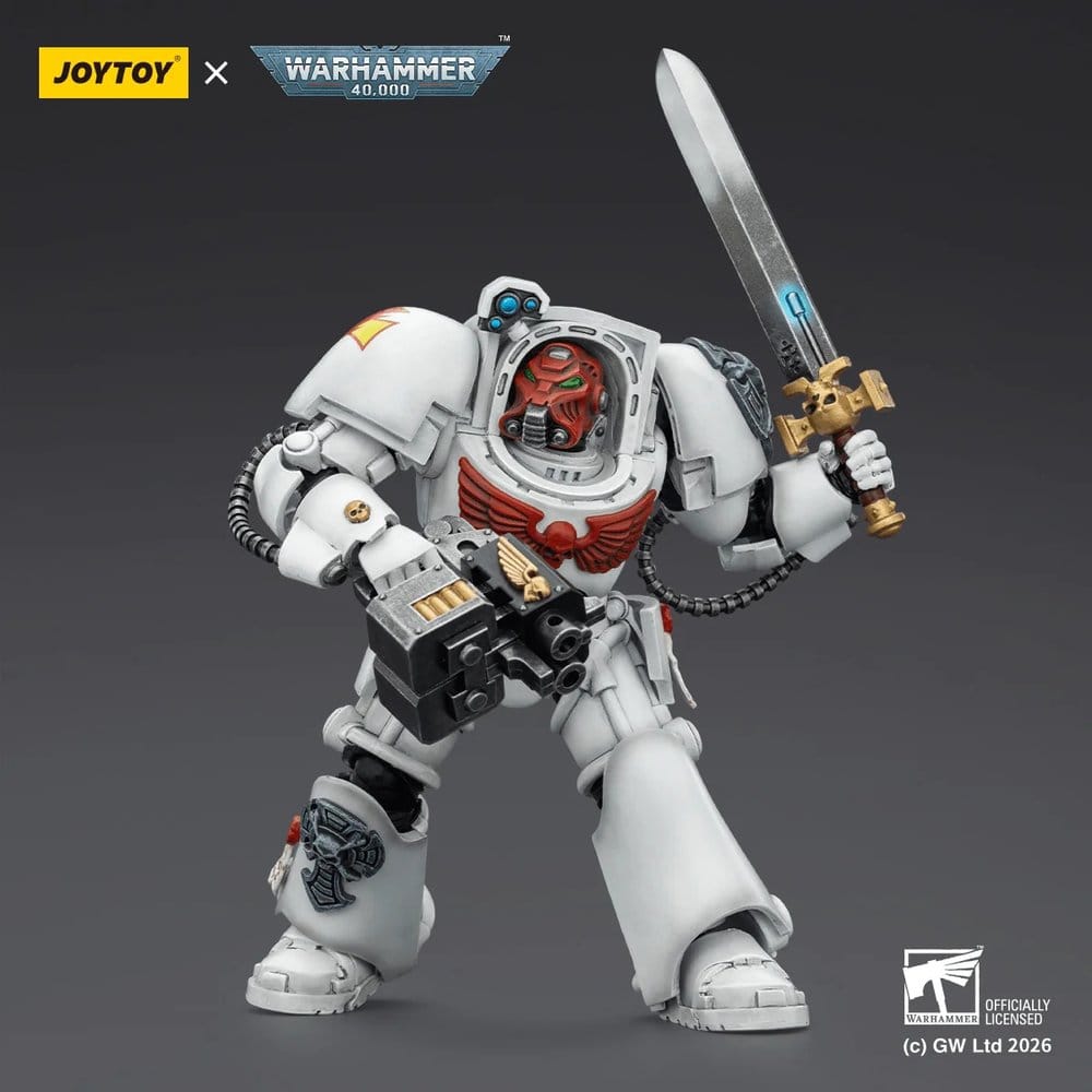 🧪 LAB | SU ORDINAZIONE Warhammer 40,000 Action Figure White Scars Terminator 1 with Power Sword and Storm Bolter 14 cm